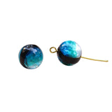 20pcs 12mm Lake Blue Color Luminous Lampwork Glass Beads Handmde Glow in The Dark Loose Bead Round for Jewelry Bracelet Neckalce