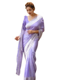 Shiv Textiles Womens Cotton Banarasi Silk Saree With Unstitched Blouse (Purple)