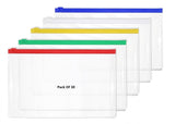 Shining Zon Letter A5 Size Zip File Folders Zippered Plastic Envelope Pouch Bags PVC Transparent Waterproof Zip Document Filing