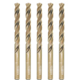 Metric Cobalt Drill Bits 9mm 5PCS, M35 high Speed Steel, high Hardness Straight Shank Drill, Mechanical or Hand Drill for Drilli