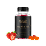 Black Girl Vitamins - Hair, Skin, and Nails Gummies with Biotin (6000 mcg), Zinc, Gelatin Free, Vitamin A, and Vitamin E - Glute