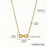 Silver Infinity Necklace for Women Dainty Stainless Steel Pendant Minimalist Chain Jewelry (15.7in + 1.9in) Lightweight & Hyp