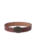Celtic Genuine Leather Floral Embossed Western Belt For Mens | Antique Buckle | Durable Waist Belt For Casual And Formal Wear |