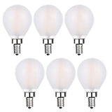 Sunaiony LED Globe Light Bulbs 60W Equivalent 6W Frosted Soft White 3000K E12 Candelabra Base Dimmable Frosted Glass Finish for