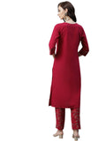 Ziyaa Women Crepe Floral Straight Kurta (Zikucr3499-Xxl) Dark Pink