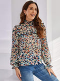 Leriya Fashion Women'S Casual Top Shirts Print T-Shirts Basic Summer Women Tops (Multi-Blue_Large) (Small, Multi)