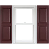 Polaris Vinyl Raised Panel Shutters (1 Pair) - 260 Burgundy - 15 Inch x 35 Inch