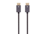 Displayport 1.4 Easyplug Nylon Braided Cable, 12Ft, Gray (10 Pack)