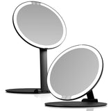 Fancii Abigail Rechargeable Travel Makeup Mirror with LED Light, 8 Foldable Stand, 3 Color Lighting Travel Mirror. Dimmable & Li