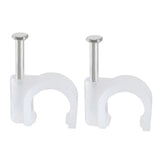 uxcell Circle Cable Clip Nail Coaxial Tacks Wire Clips 9mm White 40pcs