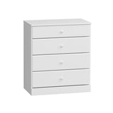 Prepac Astrid Simplistic 4-Drawer Dresser for Bedroom, Functional Bedroom Dresser Chest of Drawers 18.25 D x 30 W x 34 H, White,
