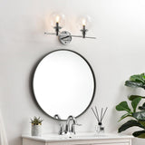 Living District Jaelynn 2-Light Iron & Glass Bath Sconce In Chrome/Clear