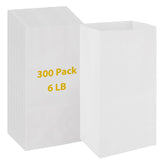 GBACHOOSE 300 Pack Paper Lunch Bags 6LB Disposable Lunch Sacks, Durable Kraft bags Grocery Bag Bakery Bread Sandwich bag Shoppin