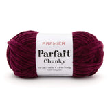 Premier Parfait Chunky Yarn, Super Bulky Weight Chenille, Plum, 3.5 oz, 131 Yards