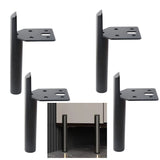 ALXEH 4 Inch Furniture Legs Black Coffee Table Feet, Mid-Century Metal Furniture Leg for Sofa Cabinet Ottoman, Set of 4 Side Mou