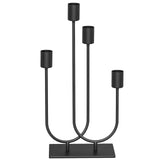 smtyle Candelabra Fireplace Black Vintage Metal Candle Stick Holders for Taper Candles Set of 4 Candle Stands with Iron-0.8 Diameter Candlestick Ideal for Table Centerpiece-New