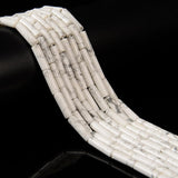 29 Pcs 4x13mm Natural White Howlite Stone Bead Cylinder Column Tube Healing Friendship Mens Bracelets DIY Beads for Jewelry Maki
