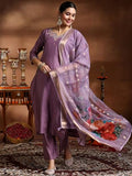 Libas Women'S Silk Blend Kurta Sets (27675_Mauve