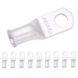 SELTERM 10pcs 4 AWG-1/4 Stud Tinned Copper Wire Lugs, Heavy Duty Battery Cable Ends,4 Guage Ring Terminals, UL Battery Lugs Mari