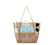 Abhsant Mesh Shopping Bag, Mesh Bag, Large Shoulder Bag, Beach Bag for Women with Inner Pocket, Womens Handbag, Waterproof Swim