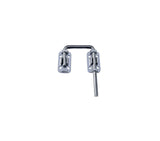 QCAA Child Safe & Home Security, Patio Door Loop Lock for Patio French Door Latch, Sliding Door Loop Lock, 2, Chrome, MIT, 1 Pac