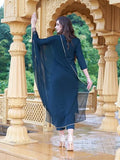 Gosriki Women'S Cotton Blend Embroidered Straight Kurta With Pant & Dupatta (Bgm Kerosin-Gs_L_Dark Blue_Large),Blue,,B0CHSCJ6X7