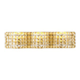 Living District Ollie Mid-Century Modern 3 Light Entryway And Bathroom Wall Sconce In Brass And Clear Crystals