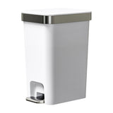 onlcuk Small Bathroom Trash Can with Lid Soft Close, 10 Liter/2.6 Gallon Slim Garbage Can-Metal Step and Press top Lid, Mini Mod