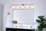 Living District Indoor Modern Home Decorative Bright Ceiling Collier 5 Light Chrome And Frosted White Glass Wall Sconce