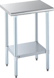 ROCKPOINT Stainless Steel Table for Prep & Work 18x24 Inches, NSF Metal Commercial Kitchen Heavy Duty Table with Adjustable Unde