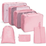 Zonoxo 7 Pcs Set Travel Organizer Packing Cubes Lightweight Travel Luggage Organizers With Laundry Bag Or Toiletry Bag Laundry O