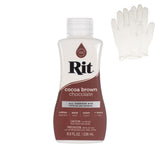 Rit Dye - Liquid Fabric Dye for Crafting, Clothing, and D cor - 8 oz. Bottle - Cocoa Brown (Gloves Included)