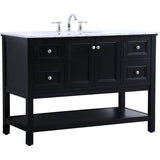 Elegant Decor Metropolis 48 Single Marble Top Bathroom Vanity In Black