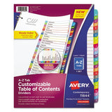 AVERY Ready Index Table Of Contents Dividers, Multicolor Tabs, AZ, Letter