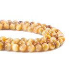 Malahill Gemstone Beads for Jewelry Making, Sold per Bag 5 Strands Inside, Golden Tiger Eyes Stone 8mm