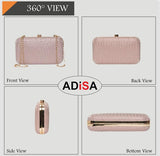 Adisa Textured Formal Party Clutch With Gold Chain For Women And Girls (Cl104-Pin),Pink Taupe,,B0CS3NCF33