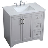 Elegant Kitchen And Bath 36 Inch Single Bathroom Vanity Cabinet - Grey