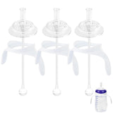 Giftophilia Straw Sippy Cup Conversion Kit for Lansinoh Baby Bottles, Soft Top and Weighted Straw Transition Kit with Handles, S