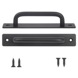 NWUCZW Barn Door Handles 4 Pcs Sliding Door Handle 6.3 Inches Hole Center Black Barn Door Handles Cabinet Handles Door Pull Hand