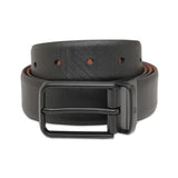 United Colors Of Benetton Morven MenS Reversible Leather Belt Black + Tan, Grain Texture | Matte Black Pin Buckle | Formal St