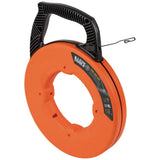 Klein Tools 56333 Electrical Fish Tape, Steel Wire Puller with Double Loop Tip, Optimized Housing and Handle, 1/8Inch x 120Foo