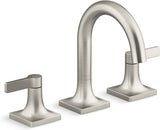 KOHLER K-28125-4K-BN Venza Widespread Bathroom Sink Faucet, 3-Hole with Two Lever Handles and Clicker Drain, 1.0 gpm, Vibrant Br