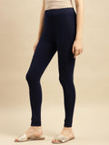 Rangita Women Cotton Navy Blue Solid Ankle Length Legging, Xl