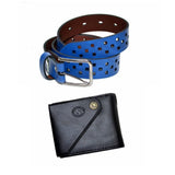 Men Belt & Wallet Combo Set For Men , Gift Set For Men , Gift Hamper For Birthday Or Other Occasion For Men & Boys (Blue)