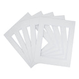 Golden State Art, 11x14 Double Mats for 8x10 - for Photos, Pictures, Frames - Acid-Free, 5 Pack, Off White Over Off White