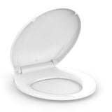 Round Toilet Seat Slow Close, 17 Round White Polypropylene Toilet Seat Cover with Never Loosen Durable Lid, Quiet and Easy to In