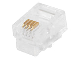 Rj11 6P4C Plug Round Solid 50Pcs/Bag