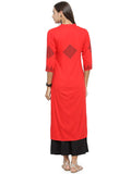 Gosriki Women'S Rayon Kurta (Kur190042-Xl_X-Large_Red),X-Large,,B07QCDNPXD