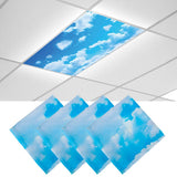 4 Pcs Fluorescent Light Covers, 4 x 2 Feet Magnetic Light Covers for Ceiling Lights Shade Panel, Drop Ceiling Light Filters Cove