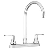 Dura Faucet DF-PK330HLH-CP RV Elegant J-Spout Swivel Kitchen Sink Faucet, Two Handle (Chrome)